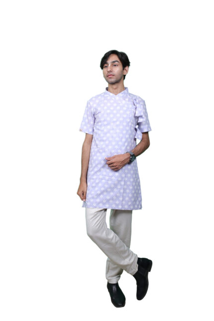 Cotton Printed Short Bagalbandhi – Youth Edition Sky Blue